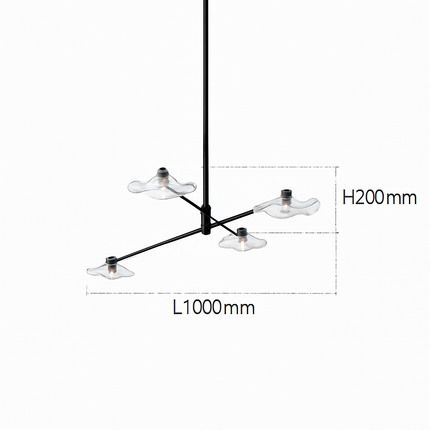 Suspension lustre en verre avec hauteur réglable en métal — LZ4P9XJ