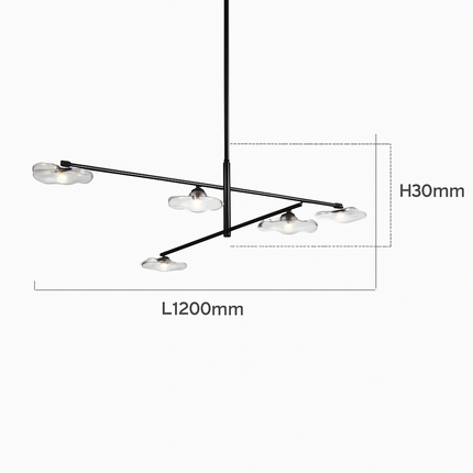 Suspension lustre en verre avec hauteur réglable en métal — LZ4P9XJ