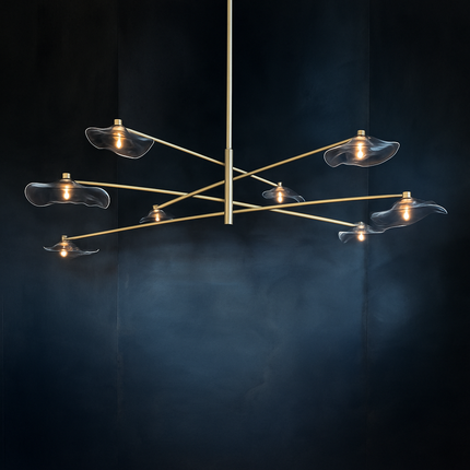 Suspension lustre en verre avec hauteur réglable en métal — LZ4P9XJ