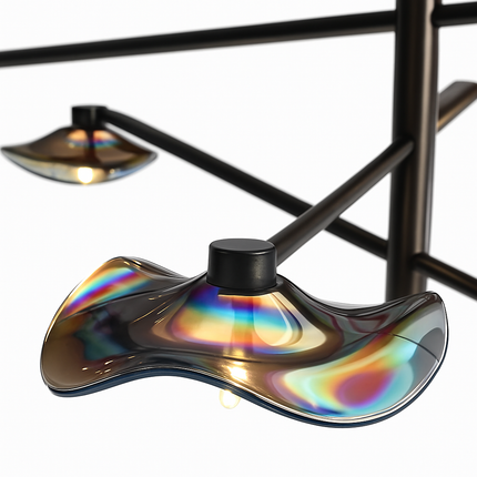 Suspension lustre en verre avec hauteur réglable en métal — LZ4P9XJ