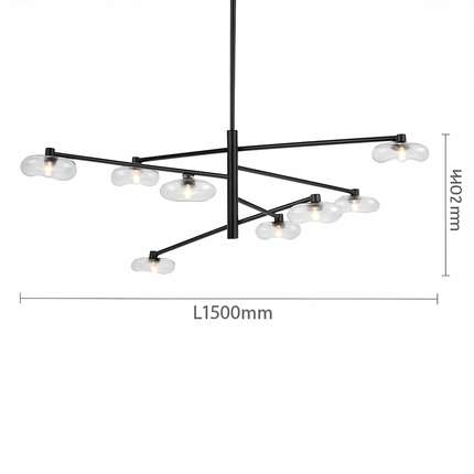 Suspension lustre en verre avec hauteur réglable en métal — LZ4P9XJ
