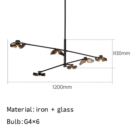 Suspension lustre en verre avec hauteur réglable en métal — LZ4P9XJ
