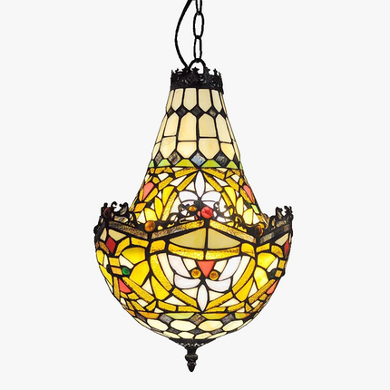 Lustre suspension en verre style Tiffany rétro pour café et escalier — LZ4M9XQ