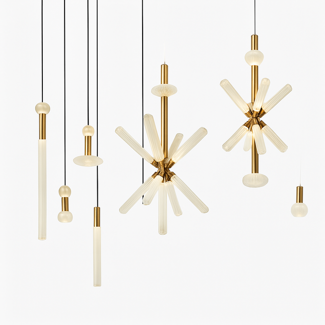 Lustre transparent en verre au design moderne pour espaces privés et commerciaux — LZ4X9P2