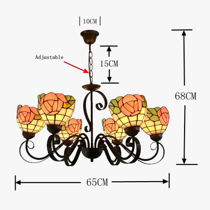 Lustre européen moderne à 6 têtes en fer avec éclairage en verre — LZ4X9T2