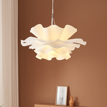 Lustre suspension nordique à fleurs blanches pour salon et chambre — LZ7D9X