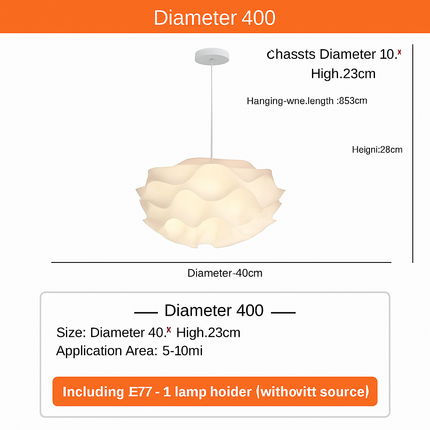 Lustre suspension nordique à fleurs blanches pour salon et chambre — LZ7D9X