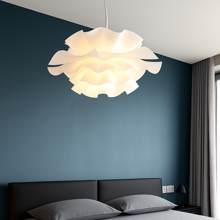 Lustre suspension nordique à fleurs blanches pour salon et chambre — LZ7D9X