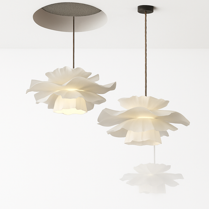 Lustre suspension nordique à fleurs blanches pour salon et chambre — LZ7D9X