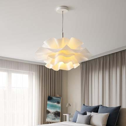 Lustre suspension nordique à fleurs blanches pour salon et chambre — LZ7D9X