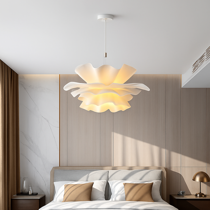 Lustre suspension nordique à fleurs blanches pour salon et chambre — LZ7D9X