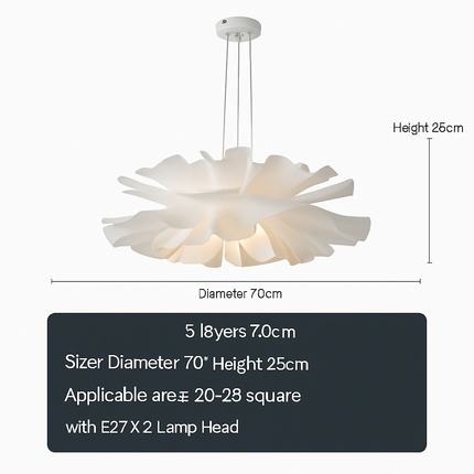 Lustre suspension nordique à fleurs blanches pour salon et chambre — LZ7D9X