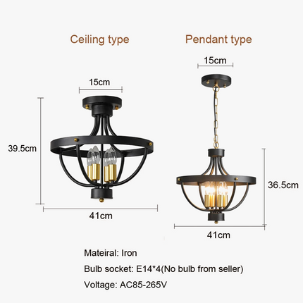 Lustre suspendu rustique au design géométrique moderne — LZ4X9J