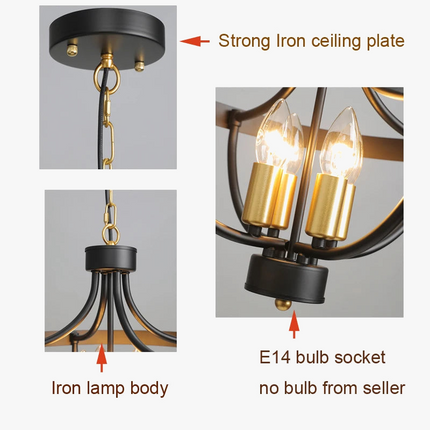 Lustre suspendu rustique au design géométrique moderne — LZ4X9J