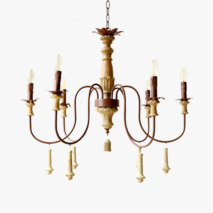 Lustre industriel en résine antique avec bougeoirs LED intégrés — LZ4X9P2Q