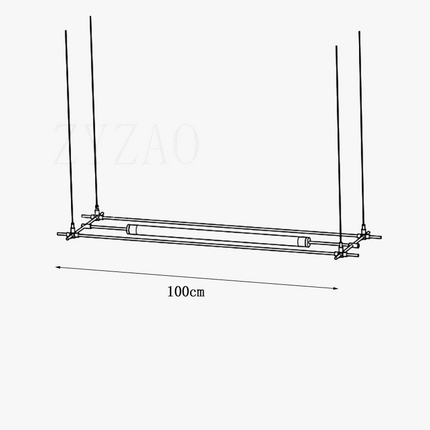 Lustre industriel LED extra long pour bar, studio et bureau — LZ4X9T