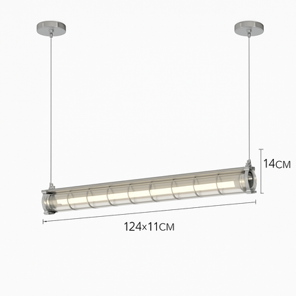 Lustre suspension industriel en métal avec éclairage LED intégré — LZ4X9P