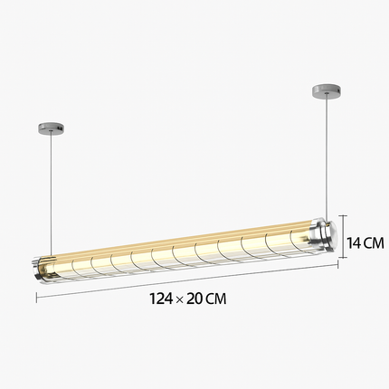 Lustre suspension industriel en métal avec éclairage LED intégré — LZ4X9P
