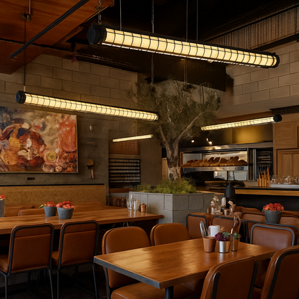Lustre suspension industriel en métal avec éclairage LED intégré — LZ4X9P