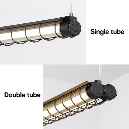 Lustre suspension industriel en métal avec éclairage LED intégré — LZ4X9P