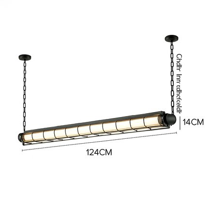 Lustre suspension industriel en métal avec éclairage LED intégré — LZ4X9P