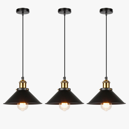 Lustre suspension industriel rétro à trois têtes pour intérieur — LZ4X9P