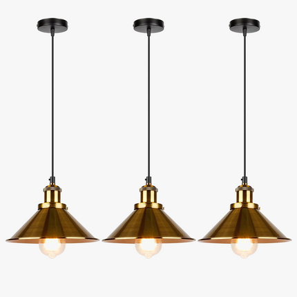 Lustre suspension industriel rétro à trois têtes pour intérieur — LZ4X9P