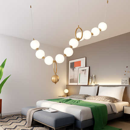 Lustre italien à 10 boules de verre LED design — LZ4X9Q2