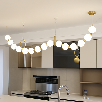 Lustre italien à 10 boules de verre LED design — LZ4X9Q2
