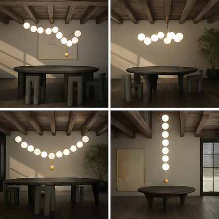 Lustre italien à 10 boules de verre LED design — LZ4X9Q2