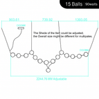 15 boules de verre / Blanc chaud