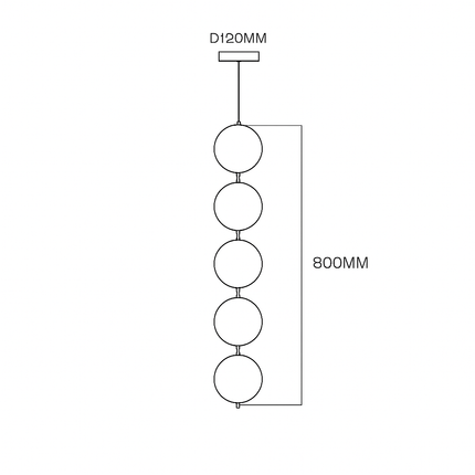 Lustre italien à 10 boules de verre LED design — LZ4X9Q2