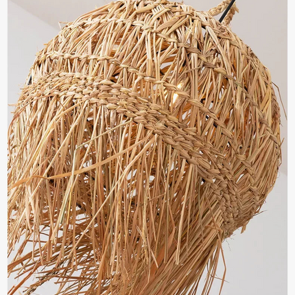 Lustre suspension en bambou tissé pour ambiance zen — LZ4X9QJ2