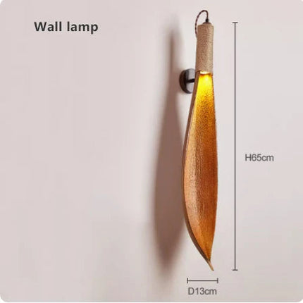 Lustre japonais Wabi-Sabi style rétro feuille naturelle pour commerces — LZ4X9P