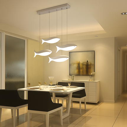Lustre suspension LED moderne en acrylique forme poisson — LZ4F9X2