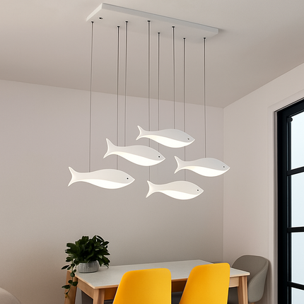 Lustre suspension LED moderne en acrylique forme poisson — LZ4F9X2