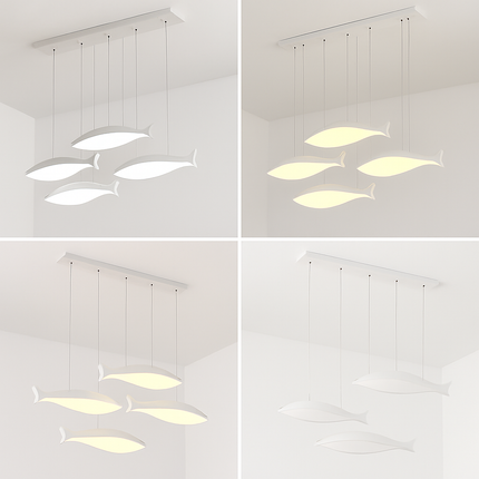 Lustre suspension LED moderne en acrylique forme poisson — LZ4F9X2