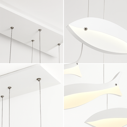 Lustre suspension LED moderne en acrylique forme poisson — LZ4F9X2