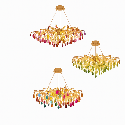 Lustre LED Art déco en agate colorée pour éclairage élégant — LZ4X9P2