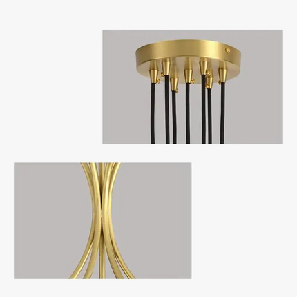 Lustre LED art déco en cuivre pour éclairage élégant — LZ4X9P