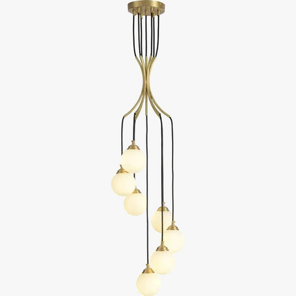Lustre LED art déco en cuivre pour éclairage élégant — LZ4X9P