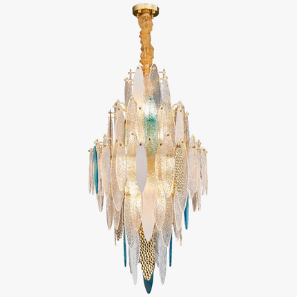 Lustre Art Déco en fer et verre pour éclairage moderne — LZ4X9T