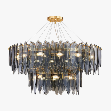 Lustre Art Déco en fer et verre pour éclairage moderne — LZ4X9T