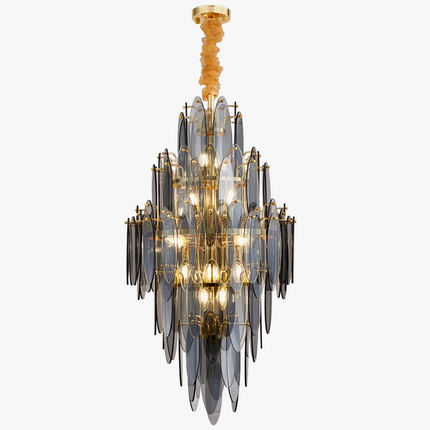 Lustre Art Déco en fer et verre pour éclairage moderne — LZ4X9T