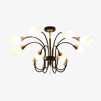 Lustre LED avec bras arrondis et abat-jours en verre Room — LZ4X9P2