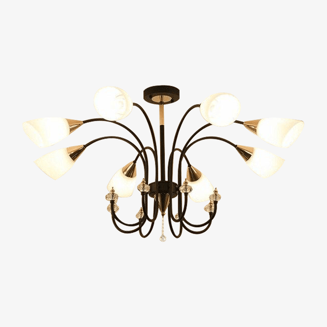 Lustre LED avec bras arrondis et abat-jours en verre Room — LZ4X9P2