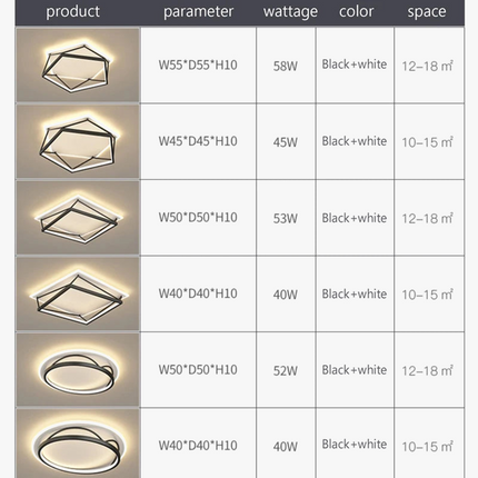 Lustre LED carré pour éclairage décoratif intérieur moderne — LZ4X9T