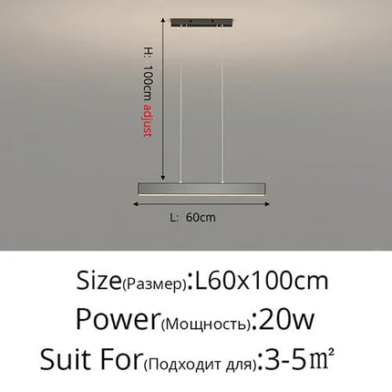 Lustre LED carré noir moderne pour salon et cuisine — LZ4X9P