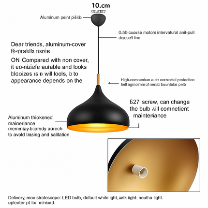 Lustre LED suspension style industriel rétro pour restaurant — LZ4X9P2