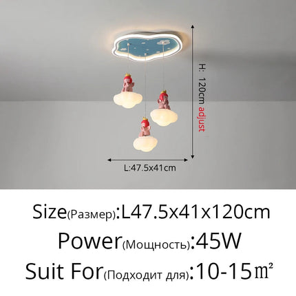 Lustre LED à trois têtes créatif pour enfants — LZ4X9T